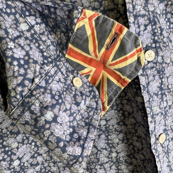 Rolling Stones RIFF Blue Floral button up shirt - Picture 6 of 9